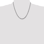 10K White Gold 3.5mm Diamond-cut Rope Chain Necklace 18"-30" - Product Photo