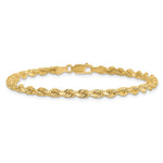 14K Yellow Gold 3.5mm Diamond-Cut Rope with Lobster Clasp Chain Bracelet 7"-8" - Product Photo