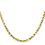 14K Yellow Gold 3.75mm D/C Rope with Lobster Clasp Chain Necklace 18"-30" - Product Photo