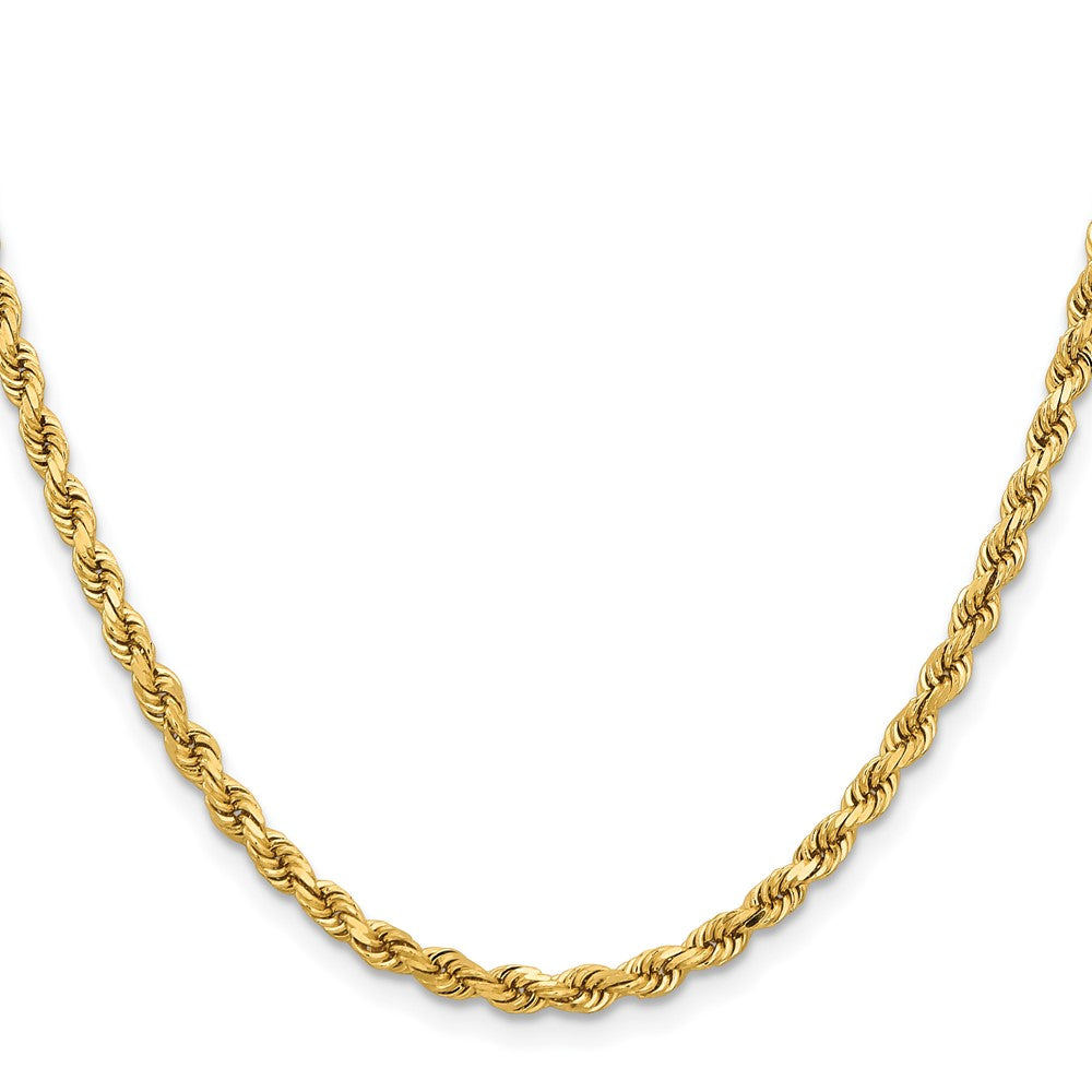 14K Yellow Gold 3.75mm D/C Rope with Lobster Clasp Chain Necklace 18"-30" - Product Photo