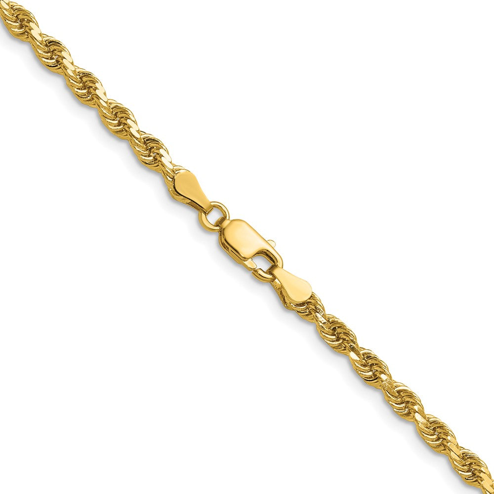 14K Yellow Gold 3.75mm D/C Rope with Lobster Clasp Chain Necklace 18"-30" - Product Photo