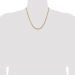 14K Yellow Gold 3.75mm D/C Rope with Lobster Clasp Chain Necklace 18"-30" - Product Photo