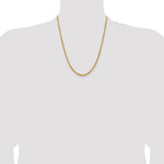14K Yellow Gold 3.75mm D/C Rope with Lobster Clasp Chain Necklace 18"-30" - Product Photo