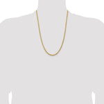 14K Yellow Gold 3.75mm D/C Rope with Lobster Clasp Chain Necklace 18"-30" - Product Photo