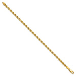 14K Yellow Gold 3.75mm Diamond-Cut Rope with Lobster Clasp Chain Bracelet 7"-8" - Product Photo