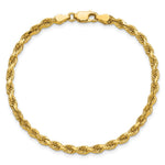 14K Yellow Gold 3.75mm Diamond-Cut Rope with Lobster Clasp Chain Bracelet 7"-8" - Product Photo