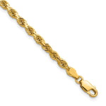 14K Yellow Gold 3.75mm Diamond-Cut Rope with Lobster Clasp Chain Bracelet 7"-8" - Product Photo