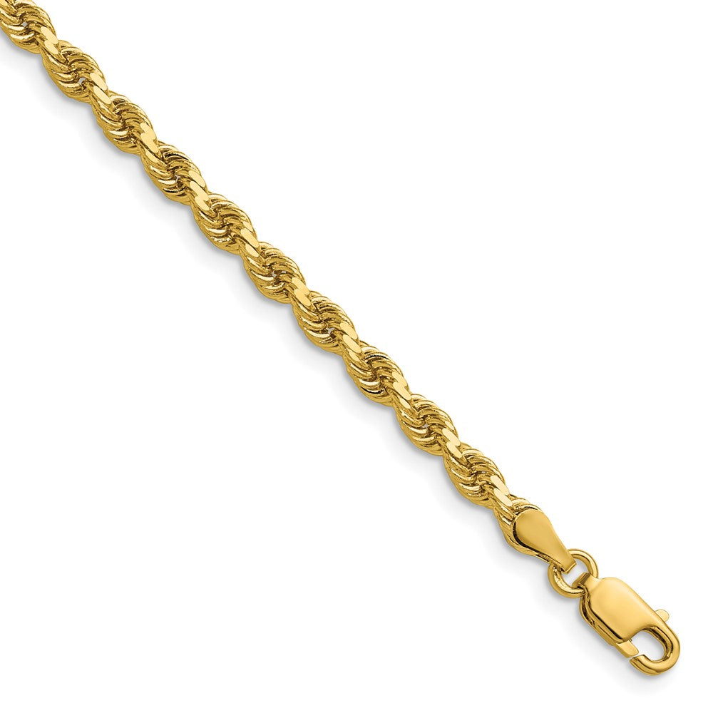 14K Yellow Gold 3.75mm Diamond-cut Rope with Lobster Clasp Chain Necklace 18"-30"