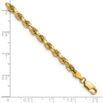 14K Yellow Gold 4mm Diamond-Cut Rope with Lobster Clasp Chain Necklace 18"-30" - Product Photo