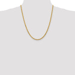 14K Yellow Gold 4mm Diamond-Cut Rope with Lobster Clasp Chain Necklace 18"-30" - Product Photo