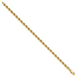 14K Yellow Gold 4mm Diamond-Cut Rope with Lobster Clasp Chain Bracelet 7"-9" - Product Photo