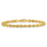 14K Yellow Gold 4mm Diamond-Cut Rope with Lobster Clasp Chain Bracelet 7"-9" - Product Photo