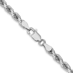 10K White Gold 4mm Diamond-cut Rope Chain Necklace 18"-26" - Product Photo
