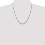 14K White Gold 4mm Diamond-Cut Rope with Lobster Clasp Chain Necklace 18"-30" - Product Photo