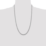 14K White Gold 4mm Diamond-Cut Rope with Lobster Clasp Chain Necklace 18"-30" - Product Photo