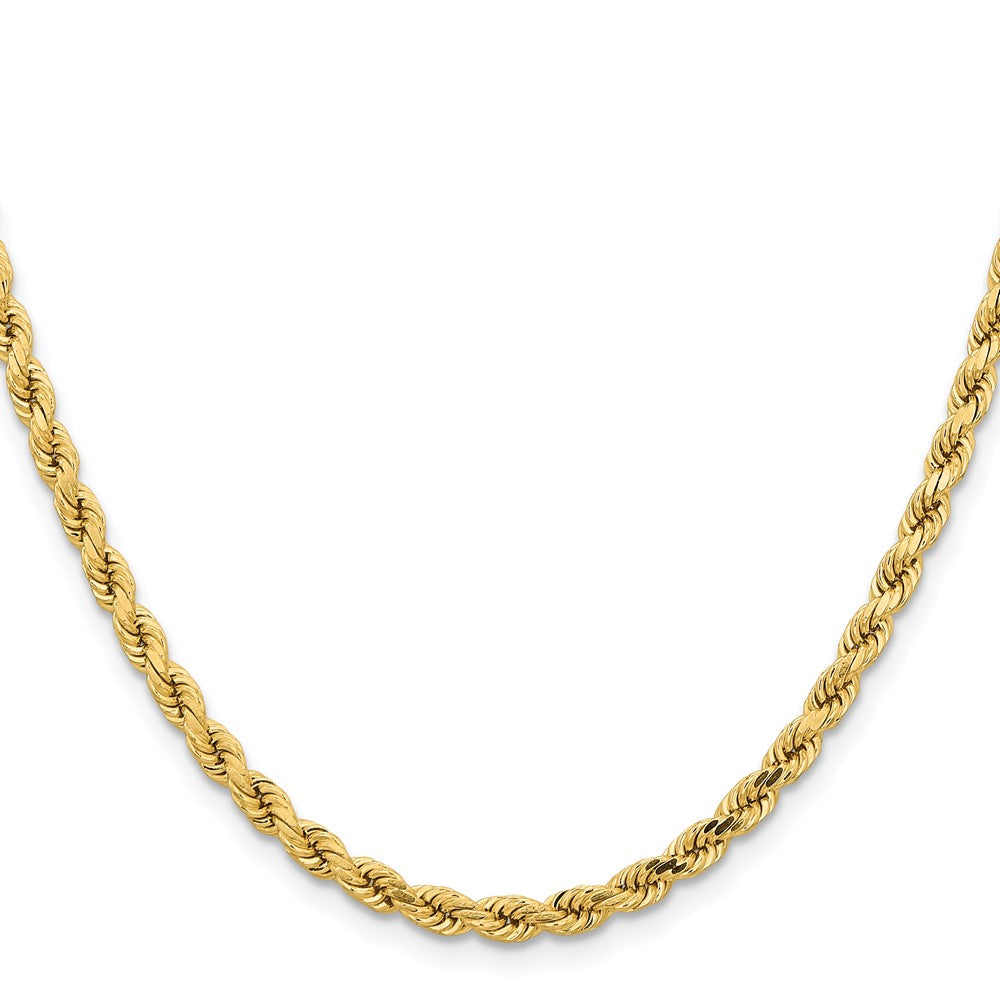 14K Yellow Gold 4.25mm D/C Rope with Lobster Clasp Chain Necklace 16"-30" - Product Photo