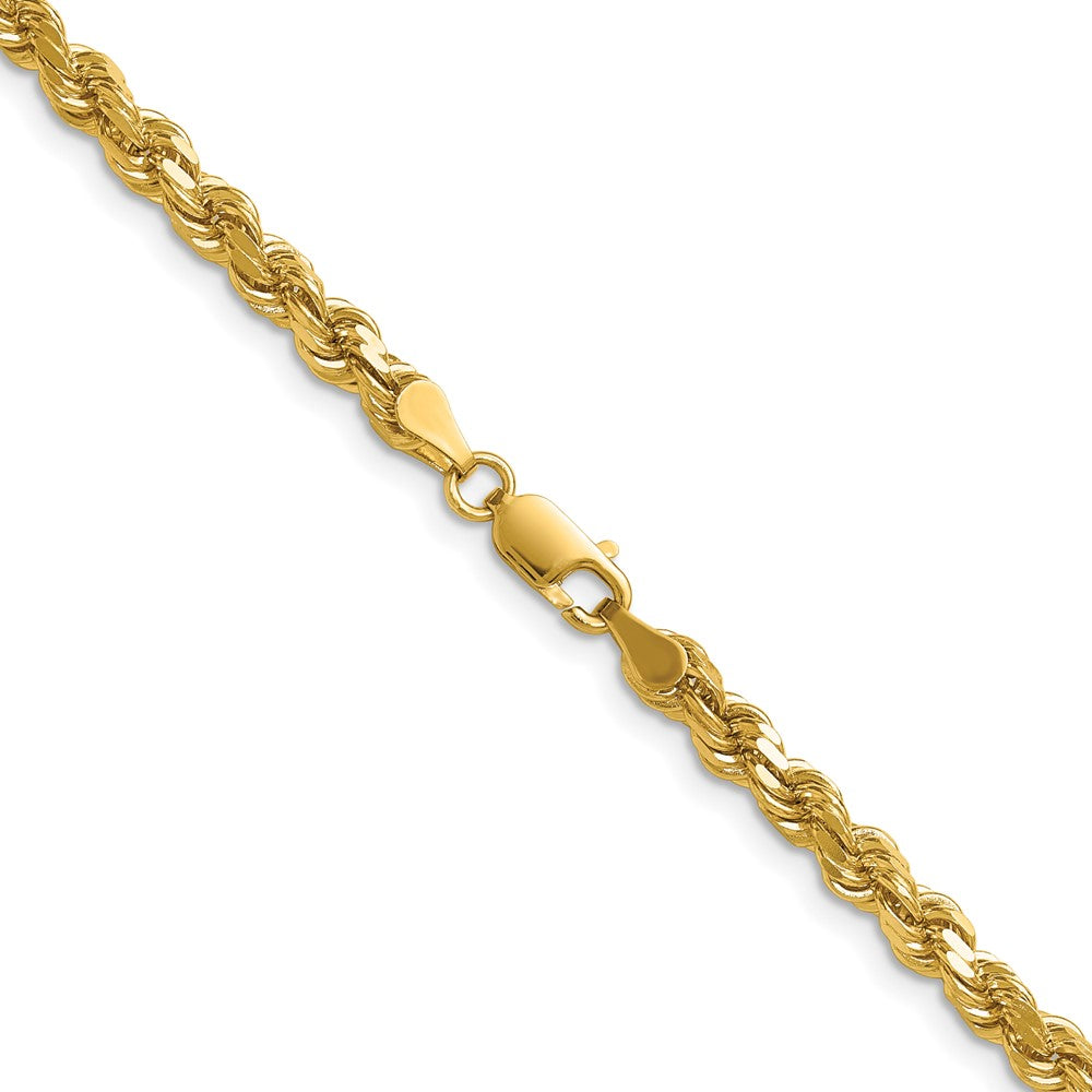 14K Yellow Gold 4.25mm D/C Rope with Lobster Clasp Chain Necklace 16"-30" - Product Photo