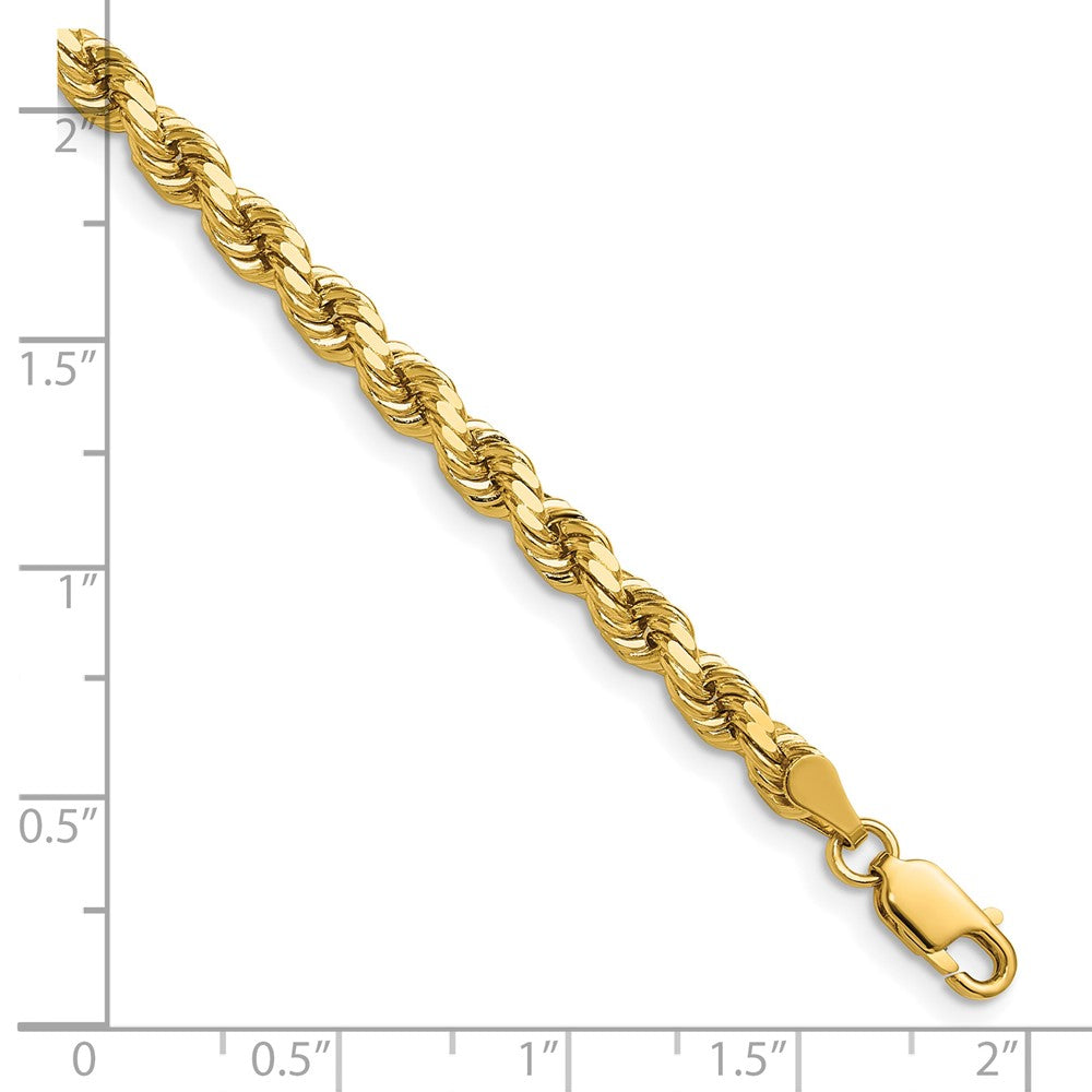 14K Yellow Gold 4.25mm D/C Rope with Lobster Clasp Chain Necklace 16"-30" - Product Photo