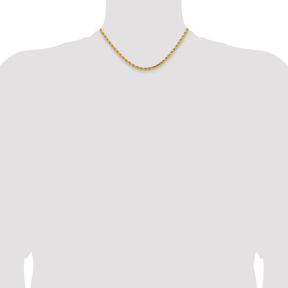 14K Yellow Gold 4.25mm D/C Rope with Lobster Clasp Chain Necklace 16"-30" - Product Photo