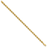 14K Yellow Gold 4.25mm Diamond-Cut Rope with Lobster Clasp Chain Bracelet 7"-8" - Product Photo