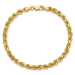 14K Yellow Gold 4.25mm Diamond-Cut Rope with Lobster Clasp Chain Bracelet 7"-8" - Product Photo