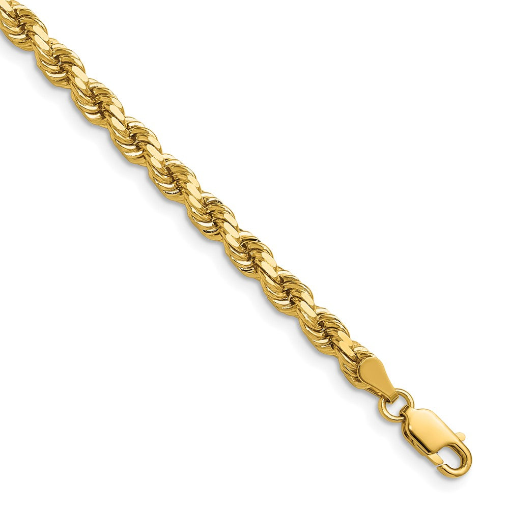 14K Yellow Gold 4.25mm Diamond-cut Rope with Lobster Clasp Chain Necklace 16"-30"