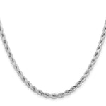 14K White Gold 4.25mm Diamond-Cut Rope with Lobster Clasp Chain Necklace 20"-24" - Product Photo
