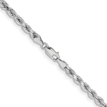 14K White Gold 4.25mm Diamond-Cut Rope with Lobster Clasp Chain Necklace 20"-24" - Product Photo
