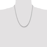 14K White Gold 4.25mm Diamond-Cut Rope with Lobster Clasp Chain Necklace 20"-24" - Product Photo