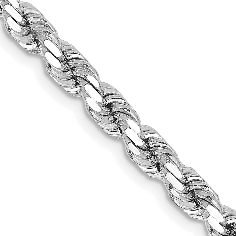 14K White Gold 4.25mm Diamond-Cut Rope with Lobster Clasp Chain Necklace 20"-24"