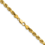 14K Yellow Gold 4.5mm Diamond-Cut Rope with Lobster Clasp Chain Necklace 16"-28" - Product Photo