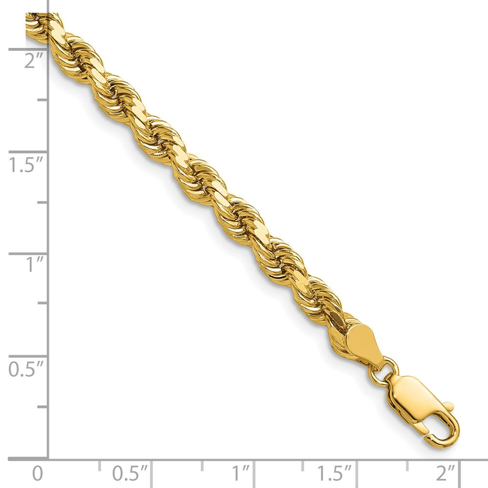 14K Yellow Gold 4.5mm Diamond-Cut Rope with Lobster Clasp Chain Necklace 16"-28" - Product Photo