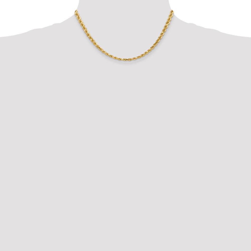 14K Yellow Gold 4.5mm Diamond-Cut Rope with Lobster Clasp Chain Necklace 16"-28" - Product Photo