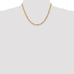 14K Yellow Gold 4.5mm Diamond-Cut Rope with Lobster Clasp Chain Necklace 16"-28" - Product Photo