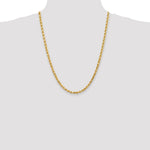 14K Yellow Gold 4.5mm Diamond-Cut Rope with Lobster Clasp Chain Necklace 16"-28" - Product Photo