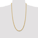 14K Yellow Gold 4.5mm Diamond-Cut Rope with Lobster Clasp Chain Necklace 16"-28" - Product Photo