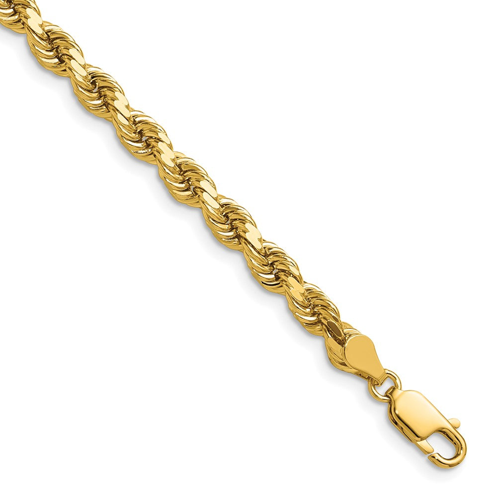 14K Yellow Gold 4.5mm Diamond-Cut Rope with Lobster Clasp Chain Necklace 16"-28"