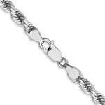 14K White Gold 4.5mm Diamond-Cut Rope with Lobster Clasp Chain Necklace 22"-24" - Product Photo