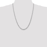 14K White Gold 4.5mm Diamond-Cut Rope with Lobster Clasp Chain Necklace 22"-24" - Product Photo