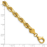 14K Yellow Gold 5.5mm D/C Rope with Fancy Lobster Clasp Chain Necklace 16"-26" - Product Photo