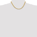 14K Yellow Gold 5.5mm D/C Rope with Fancy Lobster Clasp Chain Necklace 16"-26" - Product Photo