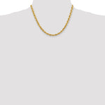 14K Yellow Gold 5.5mm D/C Rope with Fancy Lobster Clasp Chain Necklace 16"-26" - Product Photo