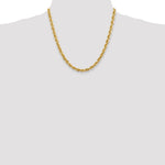 14K Yellow Gold 5.5mm D/C Rope with Fancy Lobster Clasp Chain Necklace 16"-26" - Product Photo