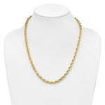 14K Yellow Gold 5.5mm D/C Rope with Fancy Lobster Clasp Chain Necklace 16"-26" - Product Photo