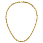 14K Yellow Gold 5.5mm D/C Rope with Fancy Lobster Clasp Chain Necklace 16"-26" - Product Photo