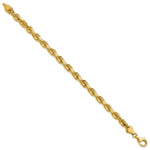 14K Yellow Gold 5.5mm D/C Rope with Fancy Lobster Clasp Chain Bracelet 8"-9" - Product Photo