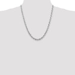 14K White Gold 5.5mm Diamond-Cut Rope with Lobster Clasp Chain Necklace 20"-22" - Product Photo