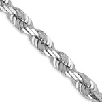 14K White Gold 5.5mm Diamond-Cut Rope with Lobster Clasp Chain Necklace 20"-22" - Product Photo