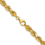 14K Yellow Gold 6.5mm D/C Rope with Fancy Lobster Clasp Chain Necklace 20"-24" - Product Photo