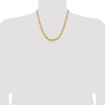 14K Yellow Gold 6.5mm D/C Rope with Fancy Lobster Clasp Chain Necklace 20"-24" - Product Photo
